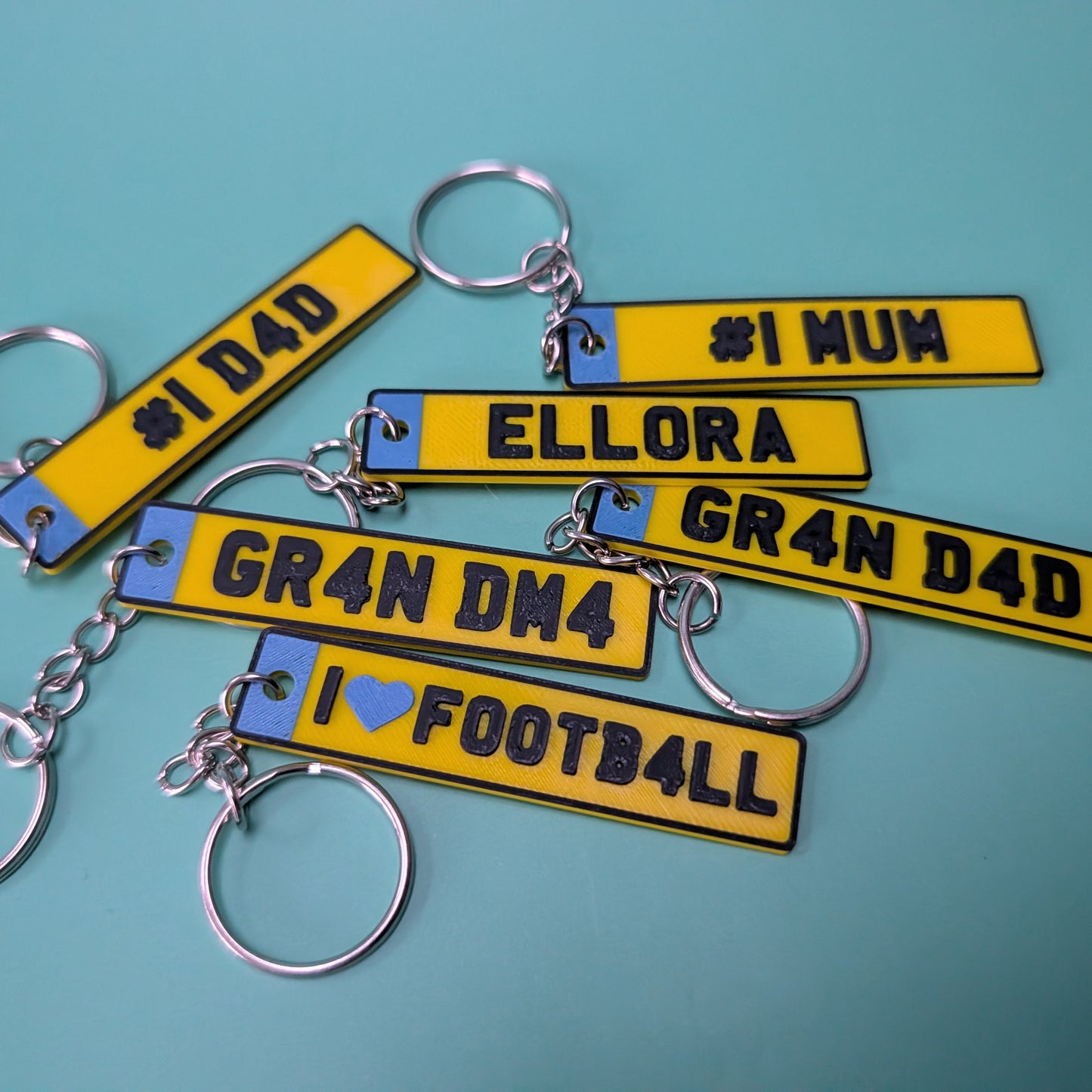 Personalised 3D Printed Licence Plate Keyring