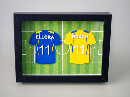 Personalised 3D Printed Framed Sports Shirt (2 Shirt Frame)