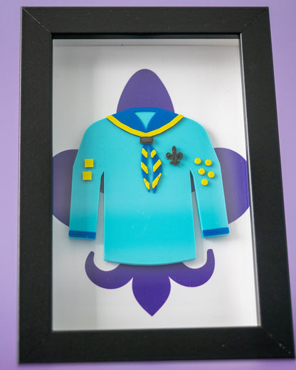 Personalised 3D Printed Framed Scouts Uniform