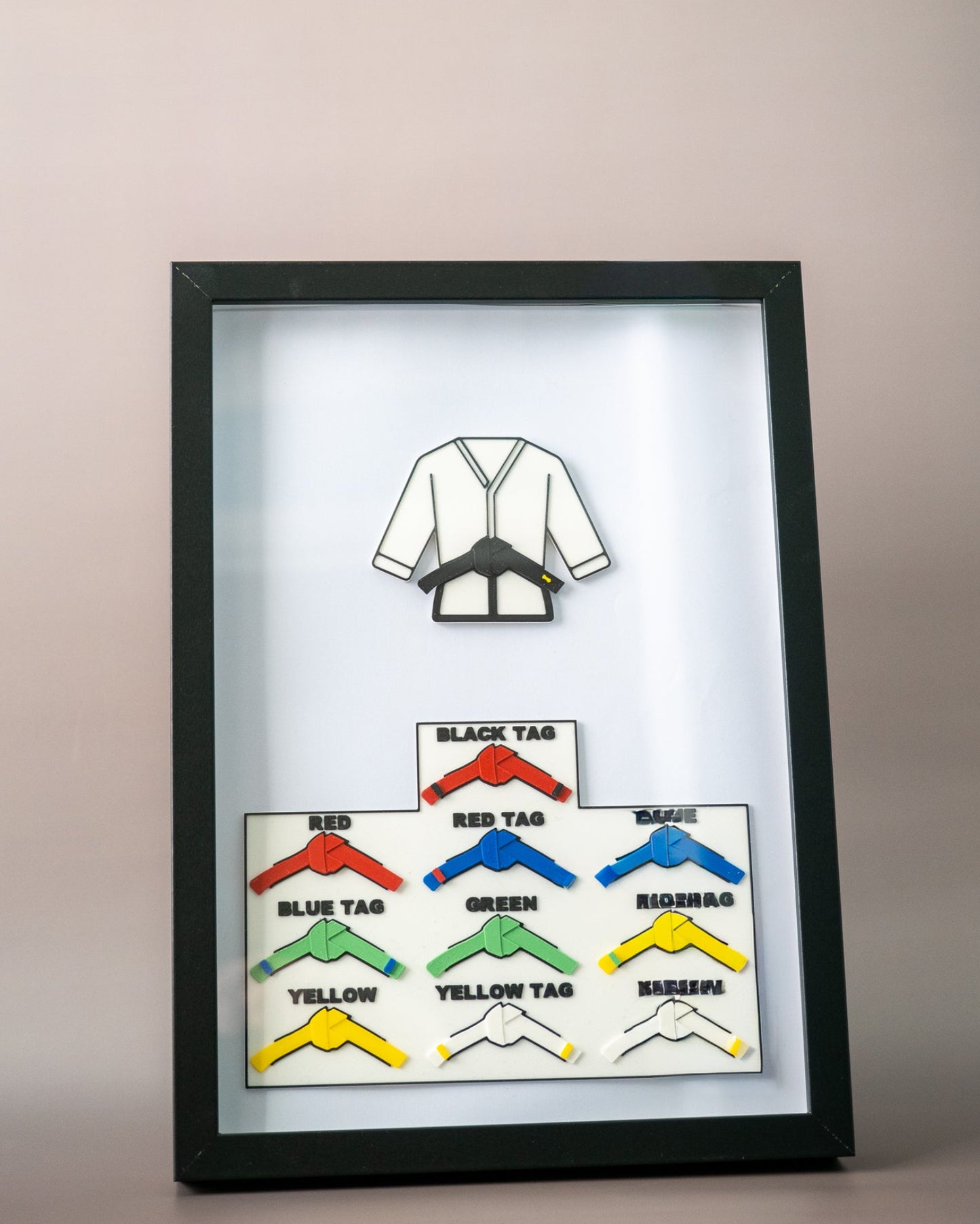 Personalised 3D Printed Martial Arts Progression Frame (A4)