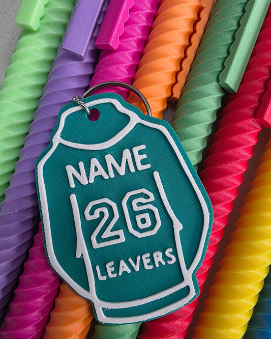 Personalised 3D Printed Leavers Hoodie Keyring