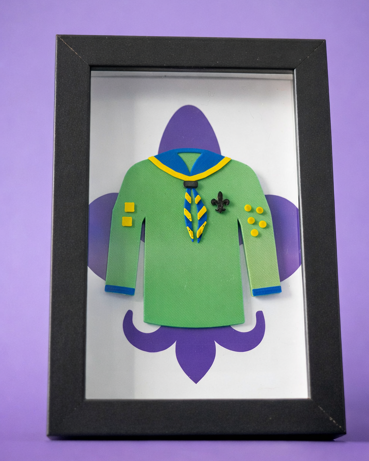 Personalised 3D Printed Framed Scouts Uniform