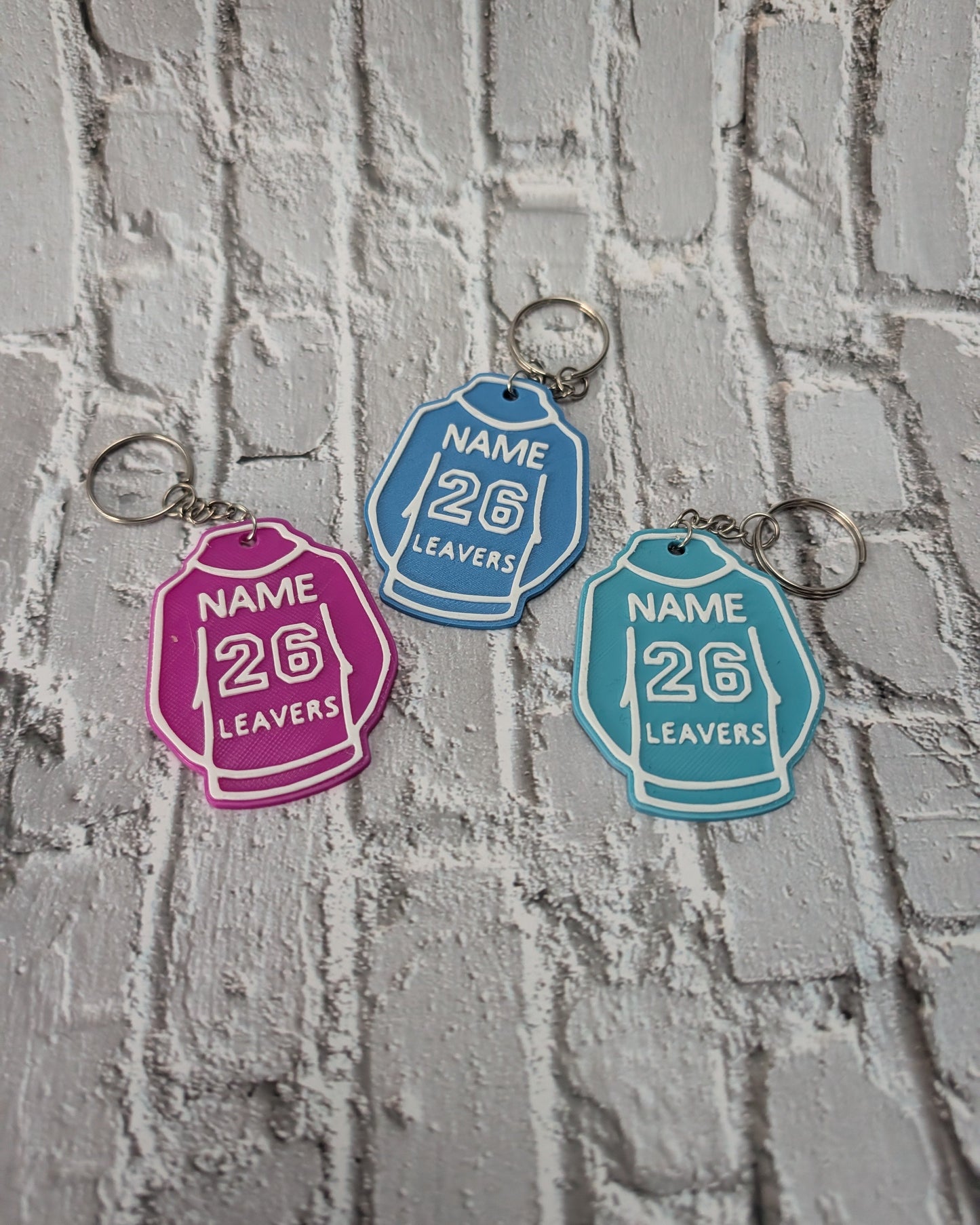 Personalised 3D Printed Leavers Hoodie Keyring