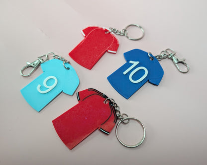 Club Inspired Personalised 3D Printed Sport Shirt Keyring