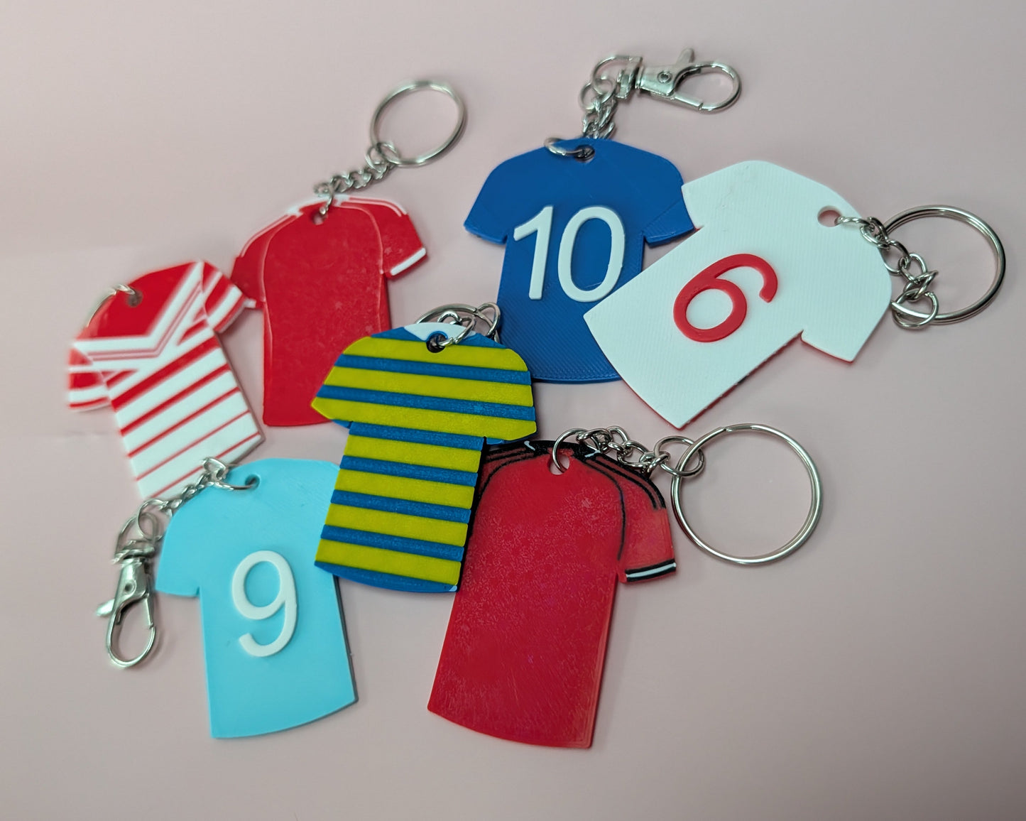 Club Inspired Personalised 3D Printed Sport Shirt Keyring
