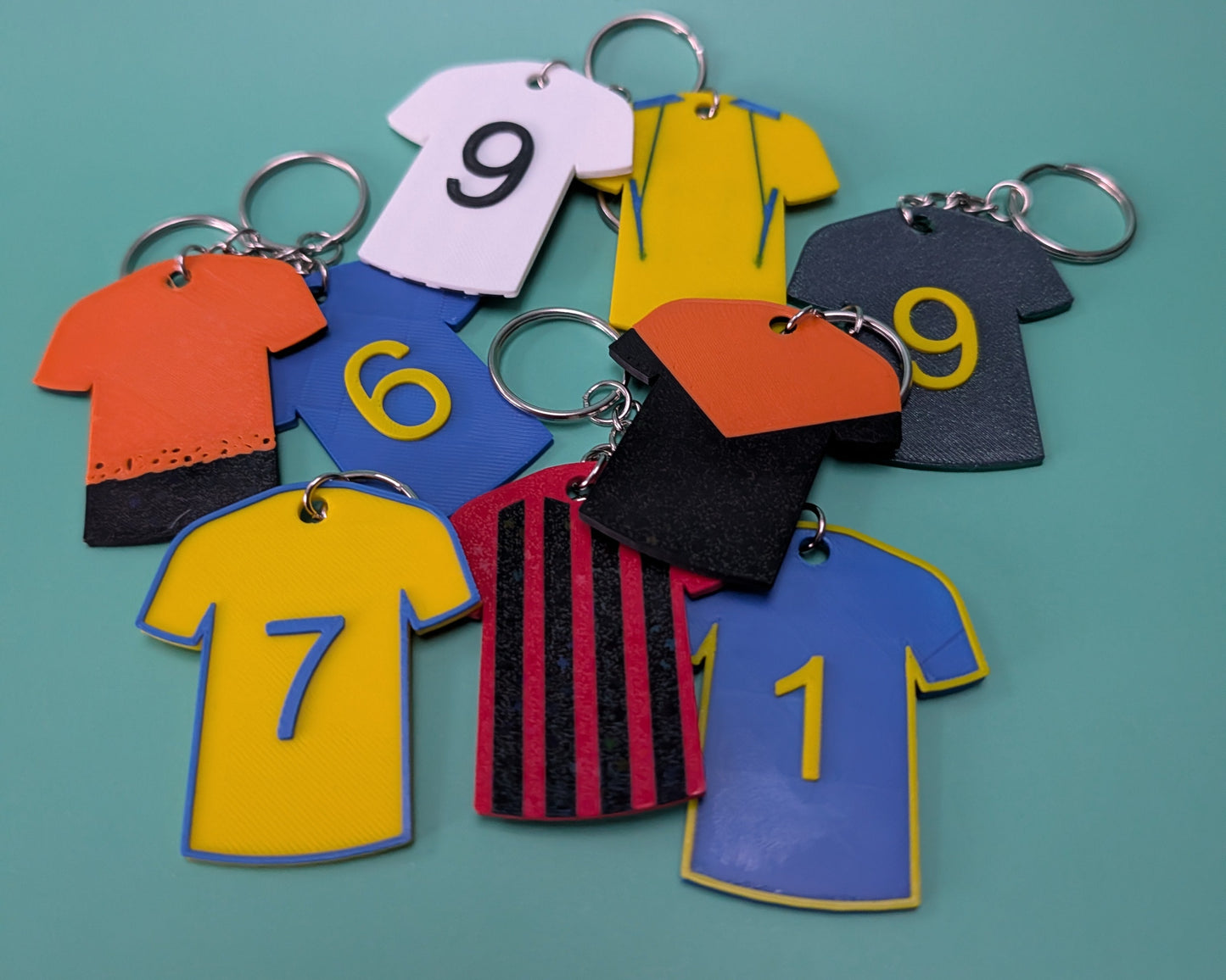 Personalised 3D Printed Sports Shirt Keyring