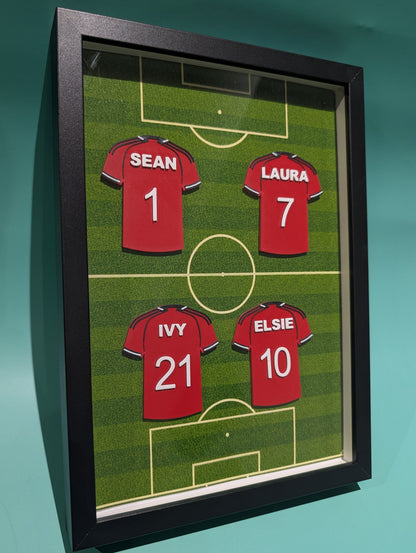Personalised 3D Printed Framed Sports Shirt A4 - Family