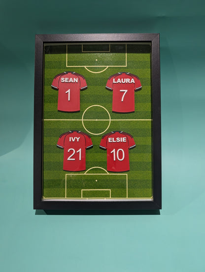 Personalised 3D Printed Framed Sports Shirt A4 - Family
