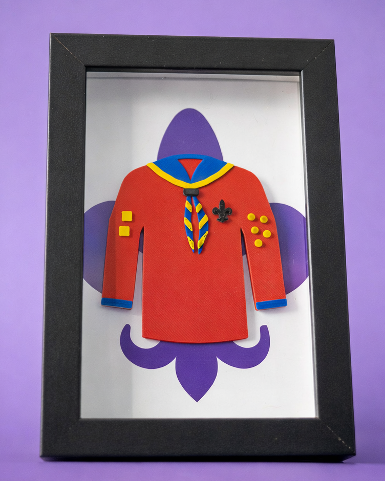 Personalised 3D Printed Framed Scouts Uniform